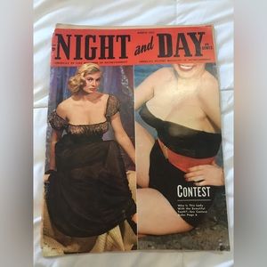 Vintage Night and Day Magazine March 1955 Rare Pinup